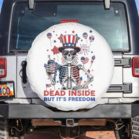 Funny Skeleton Dead Inside But Its Freedom Spare Tire Cover Patriotic Gift