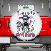 Funny Skeleton Dead Inside But Its Freedom Spare Tire Cover Patriotic Gift