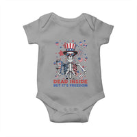 Funny Skeleton Dead Inside But Its Freedom Baby Onesie Patriotic Gift