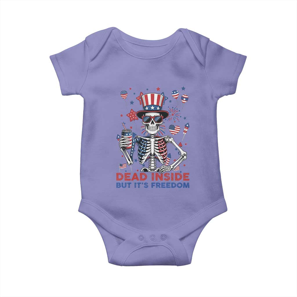 Funny Skeleton Dead Inside But Its Freedom Baby Onesie Patriotic Gift