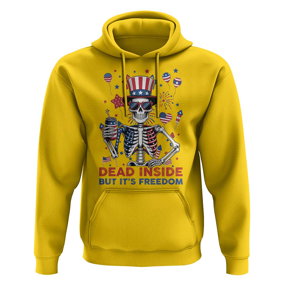 Funny Skeleton Dead Inside But Its Freedom Hoodie Patriotic Gift