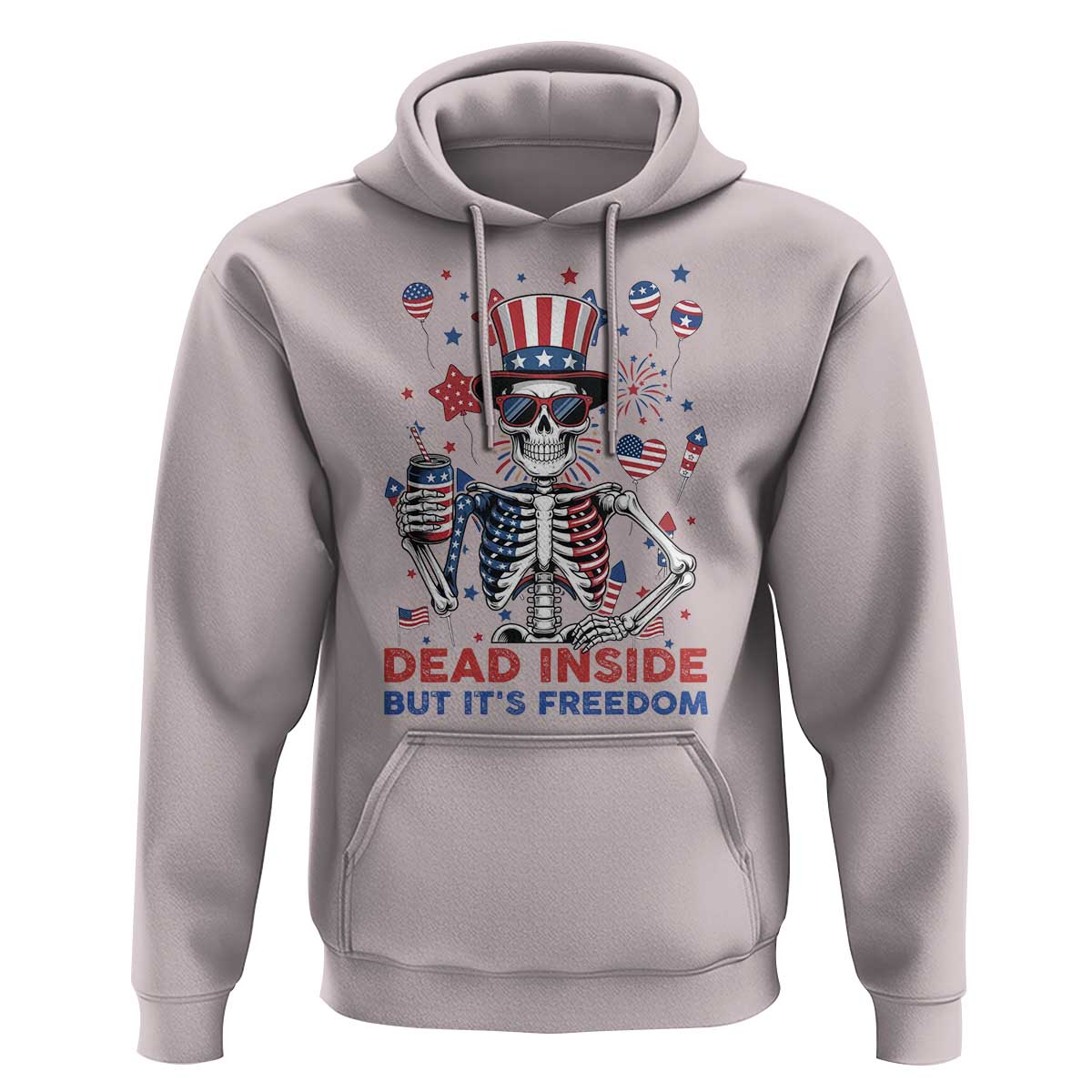 Funny Skeleton Dead Inside But Its Freedom Hoodie Patriotic Gift