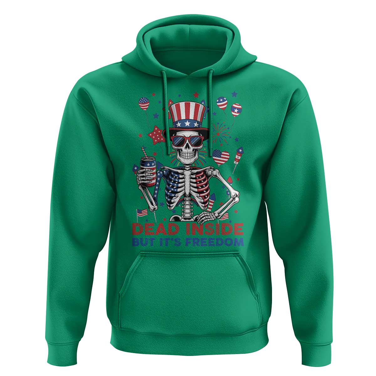 Funny Skeleton Dead Inside But Its Freedom Hoodie Patriotic Gift