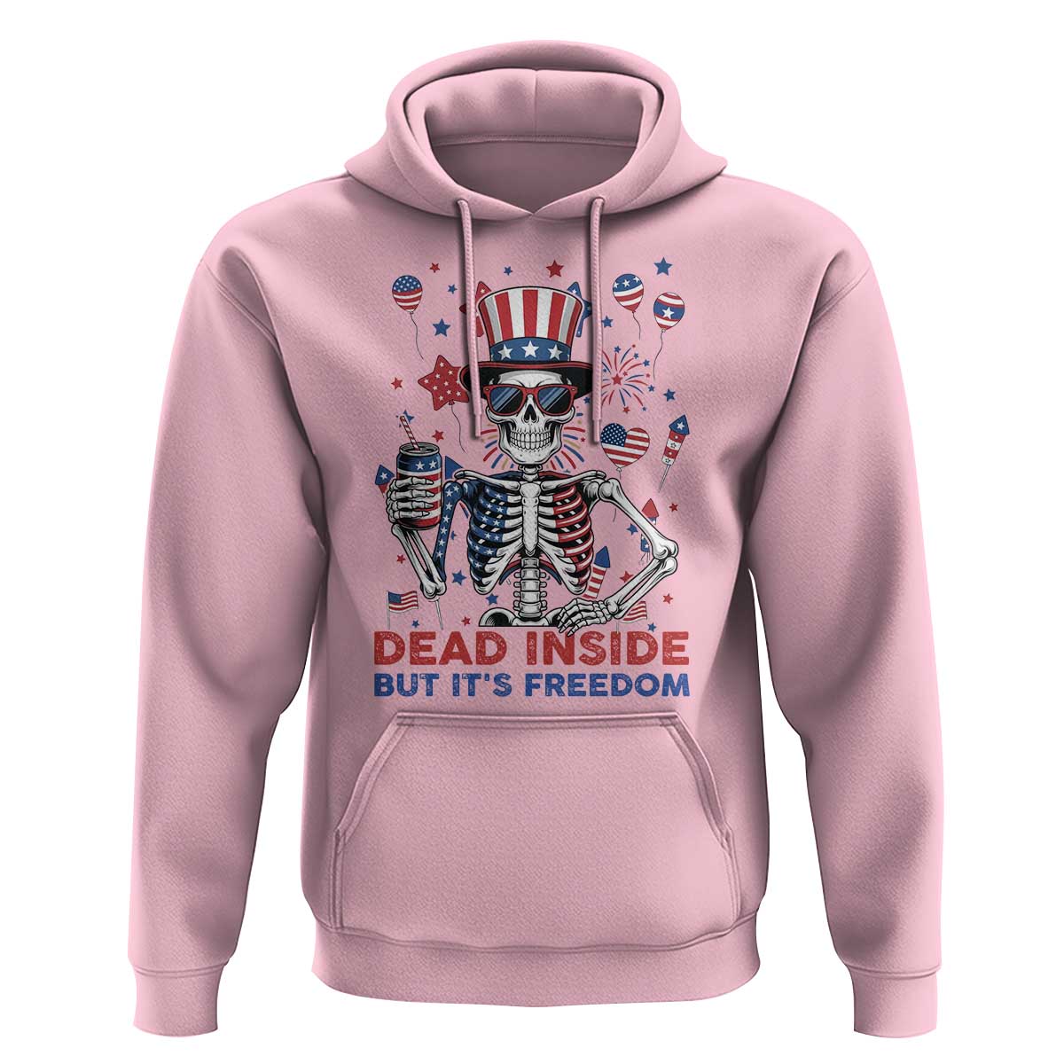 Funny Skeleton Dead Inside But Its Freedom Hoodie Patriotic Gift