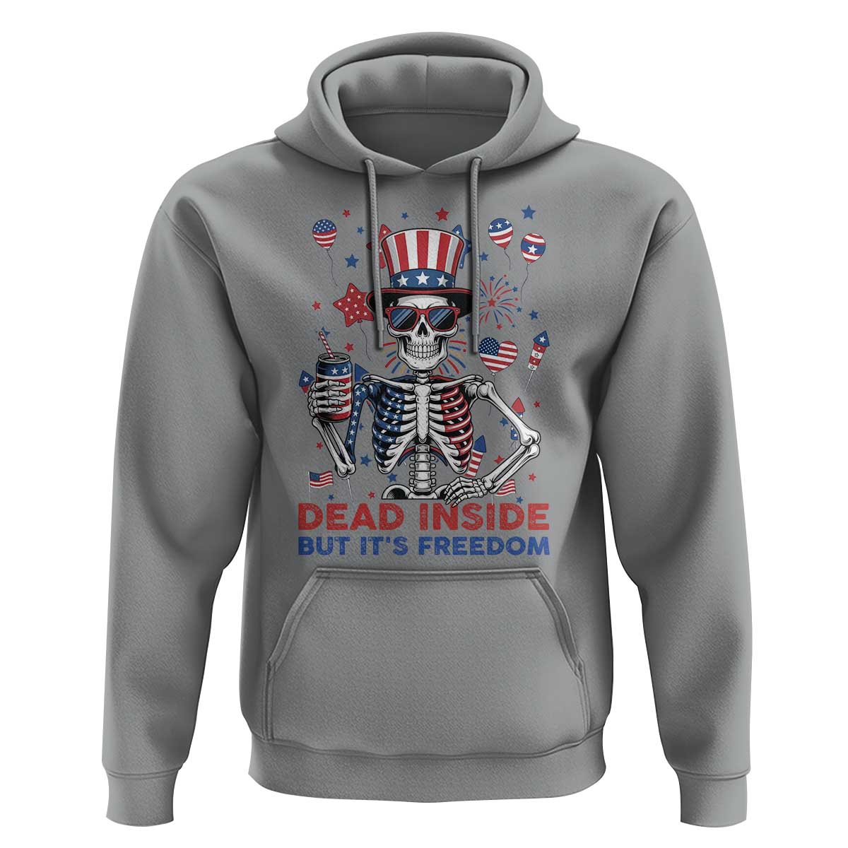 Funny Skeleton Dead Inside But Its Freedom Hoodie Patriotic Gift