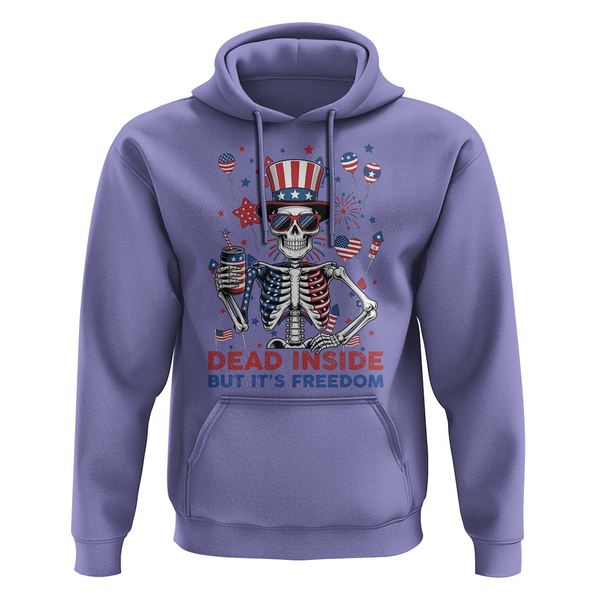 Funny Skeleton Dead Inside But Its Freedom Hoodie Patriotic Gift