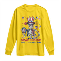 Funny Skeleton Dead Inside But Its Freedom Long Sleeve Shirt Patriotic Gift