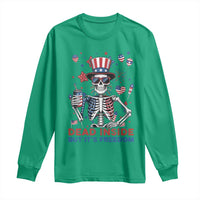 Funny Skeleton Dead Inside But Its Freedom Long Sleeve Shirt Patriotic Gift
