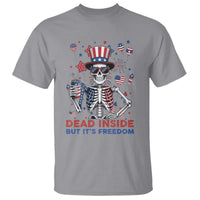 Funny Skeleton Dead Inside But Its Freedom T Shirt Patriotic Gift