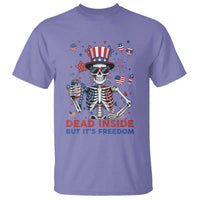 Funny Skeleton Dead Inside But Its Freedom T Shirt Patriotic Gift