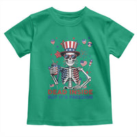Funny Skeleton Dead Inside But Its Freedom Toddler T Shirt Patriotic Gift