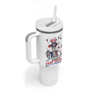 Funny Skeleton Dead Inside But Its Freedom Tumbler With Handle Patriotic Gift