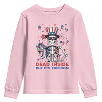 Funny Skeleton Dead Inside But Its Freedom Youth Sweatshirt Patriotic Gift