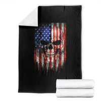 Patriotic Skull American Flag USA Pride Throw Blanket