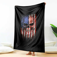 Patriotic Skull American Flag USA Pride Throw Blanket