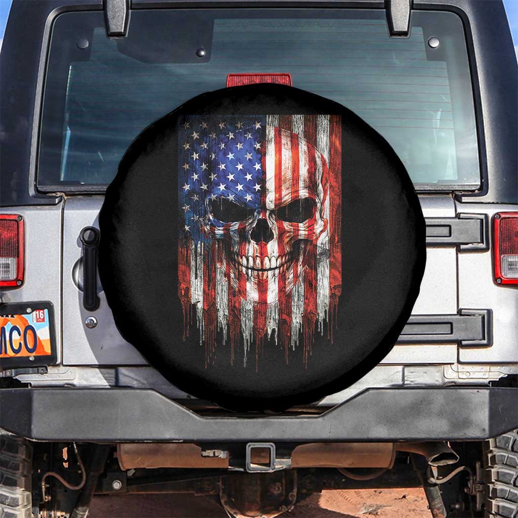 Patriotic Skull American Flag USA Pride Spare Tire Cover