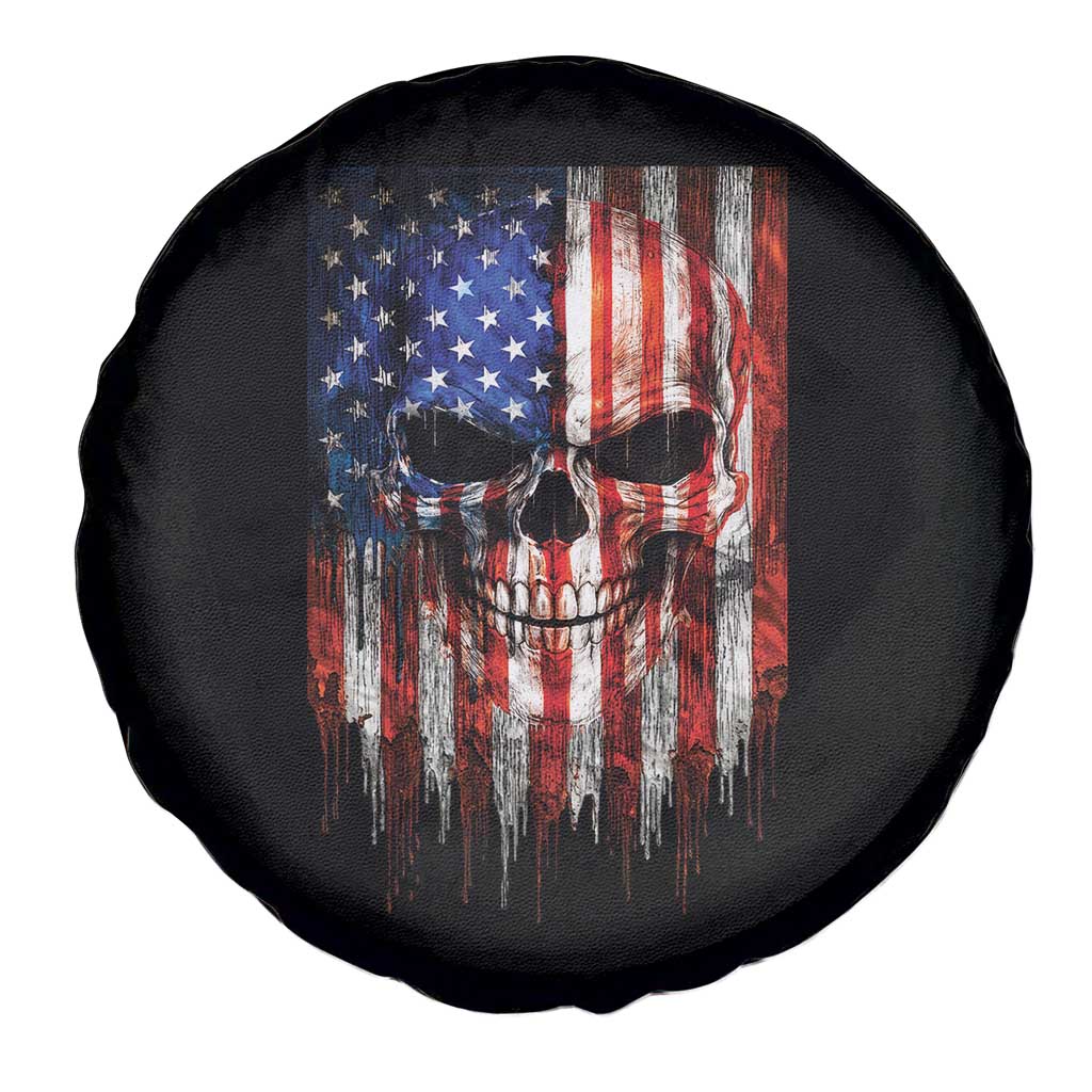 Patriotic Skull American Flag USA Pride Spare Tire Cover