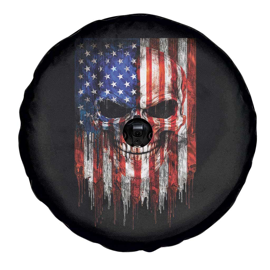 Patriotic Skull American Flag USA Pride Spare Tire Cover