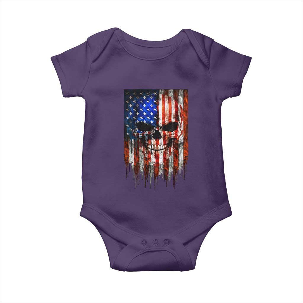Patriotic Skull American Flag USA Pride Baby Onesie