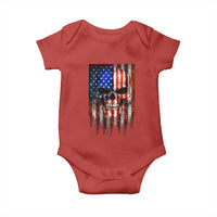 Patriotic Skull American Flag USA Pride Baby Onesie
