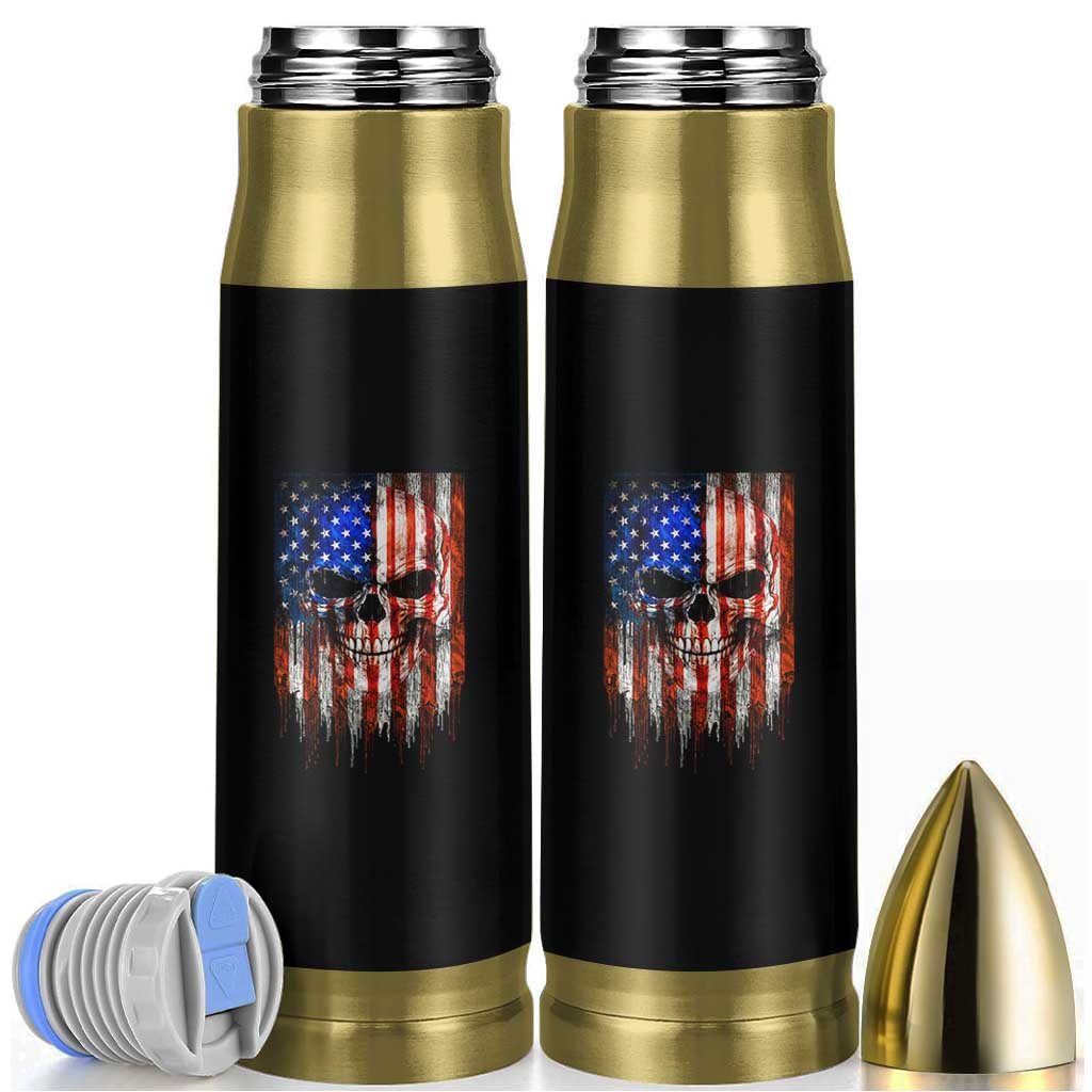 Patriotic Skull American Flag USA Pride Bullet Tumbler