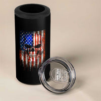 Patriotic Skull American Flag USA Pride 4 in 1 Can Cooler Tumbler