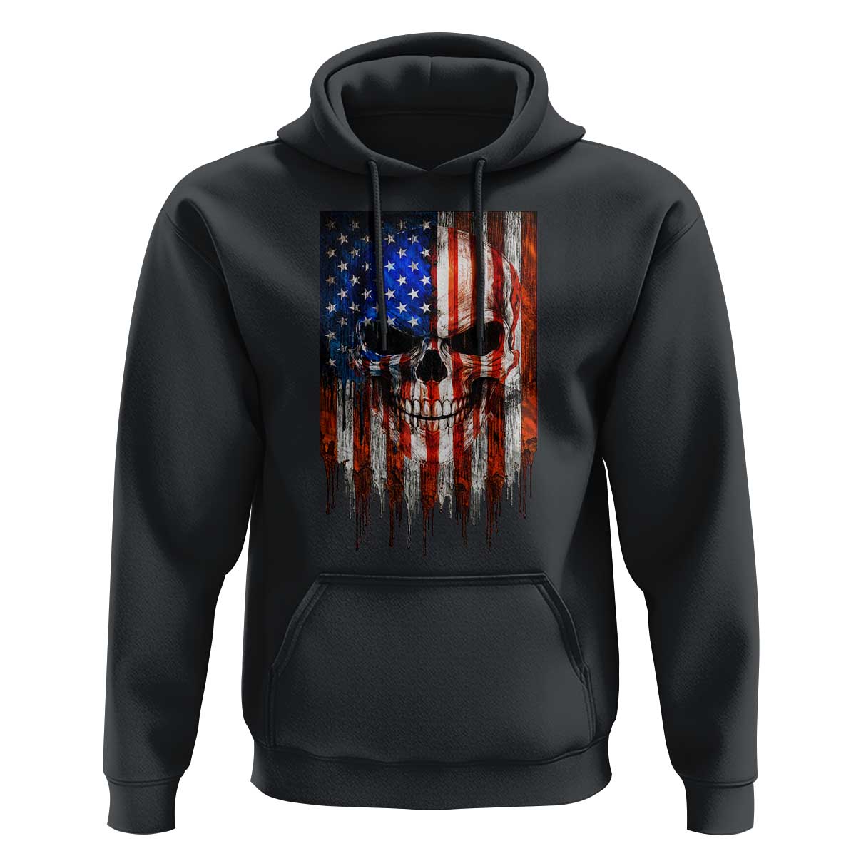 Patriotic Skull American Flag USA Pride Hoodie