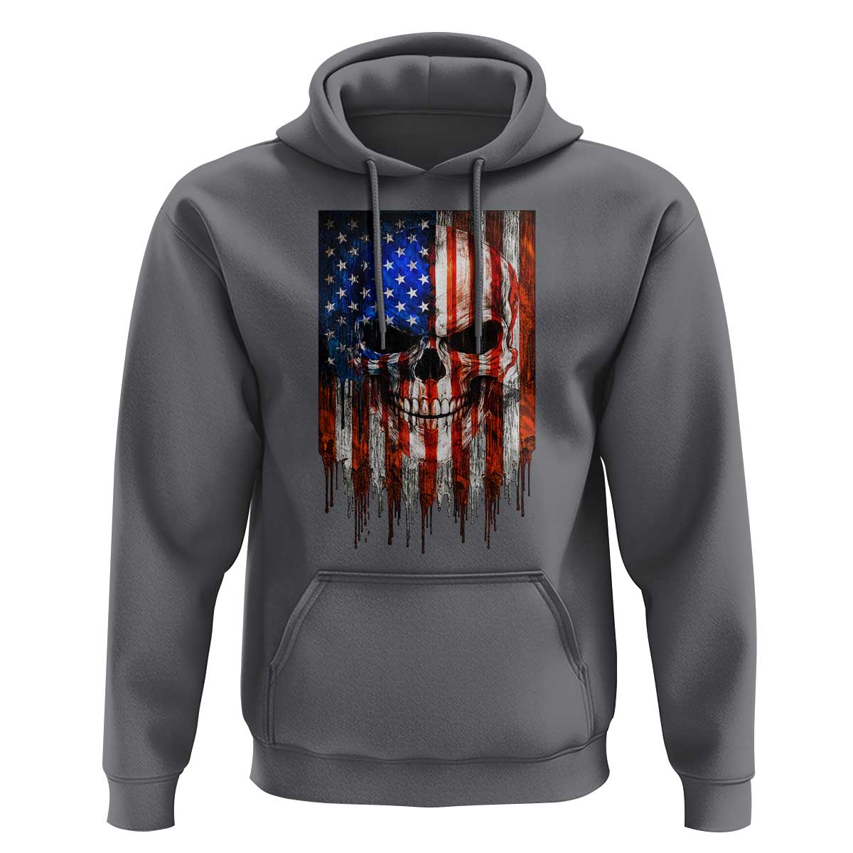 Patriotic Skull American Flag USA Pride Hoodie