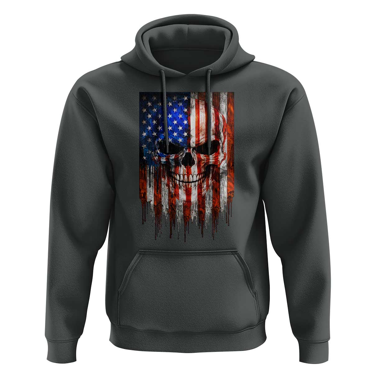 Patriotic Skull American Flag USA Pride Hoodie