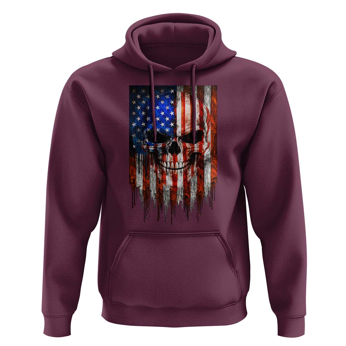 Patriotic Skull American Flag USA Pride Hoodie