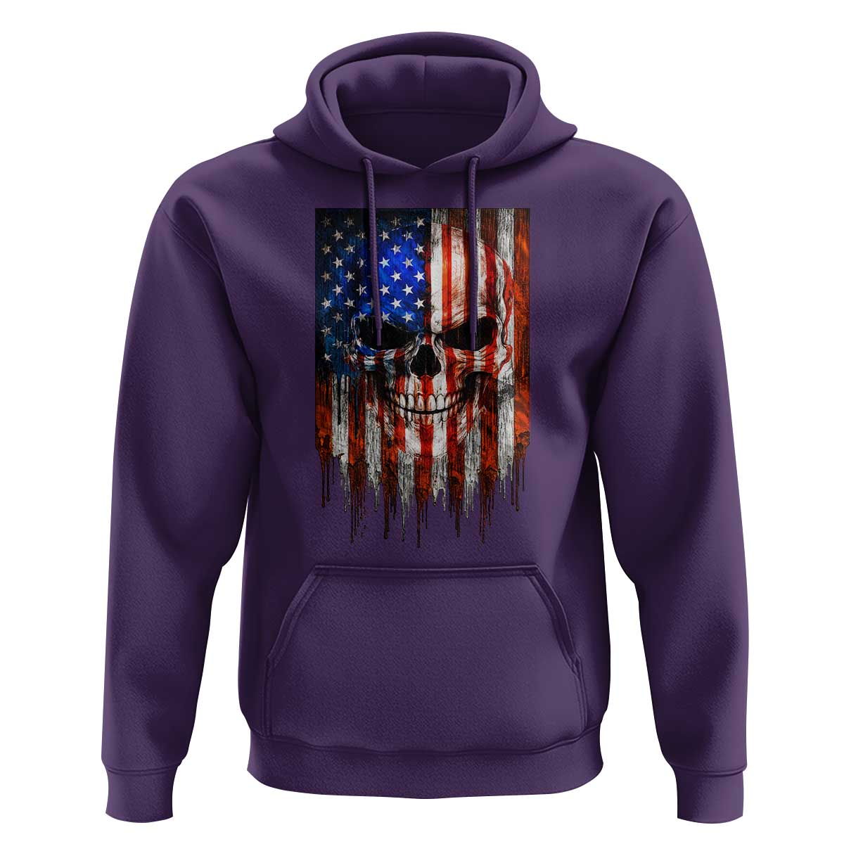 Patriotic Skull American Flag USA Pride Hoodie