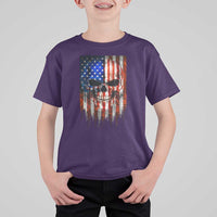 Patriotic Skull American Flag USA Pride T Shirt For Kid