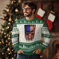 Patriotic Skull American Flag USA Pride Ugly Christmas Sweater