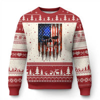Patriotic Skull American Flag USA Pride Ugly Christmas Sweater