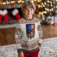 Patriotic Skull American Flag USA Pride Ugly Christmas Sweater
