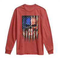Patriotic Skull American Flag USA Pride Long Sleeve Shirt