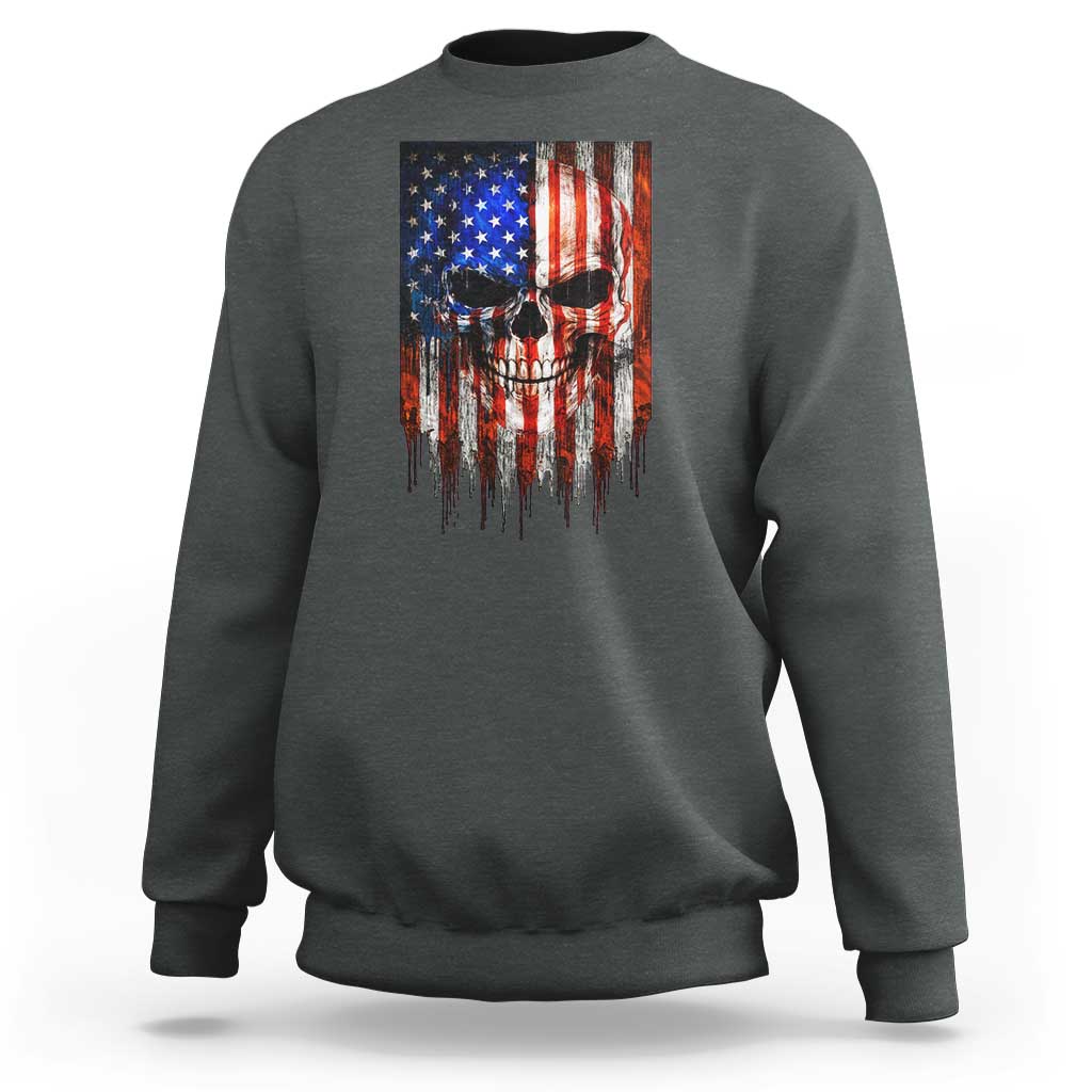 Patriotic Skull American Flag USA Pride Sweatshirt