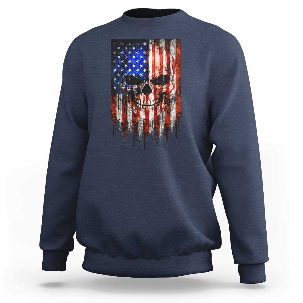 Patriotic Skull American Flag USA Pride Sweatshirt