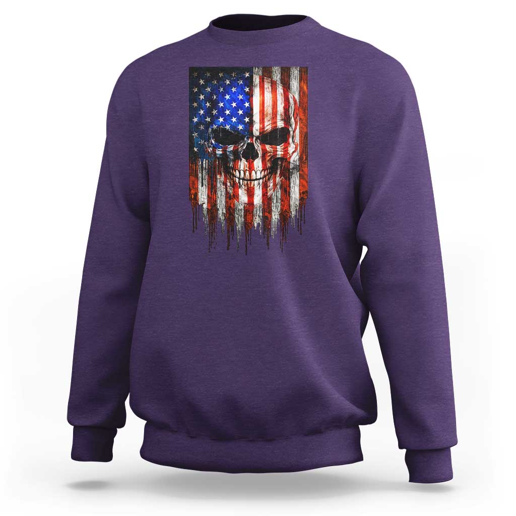 Patriotic Skull American Flag USA Pride Sweatshirt