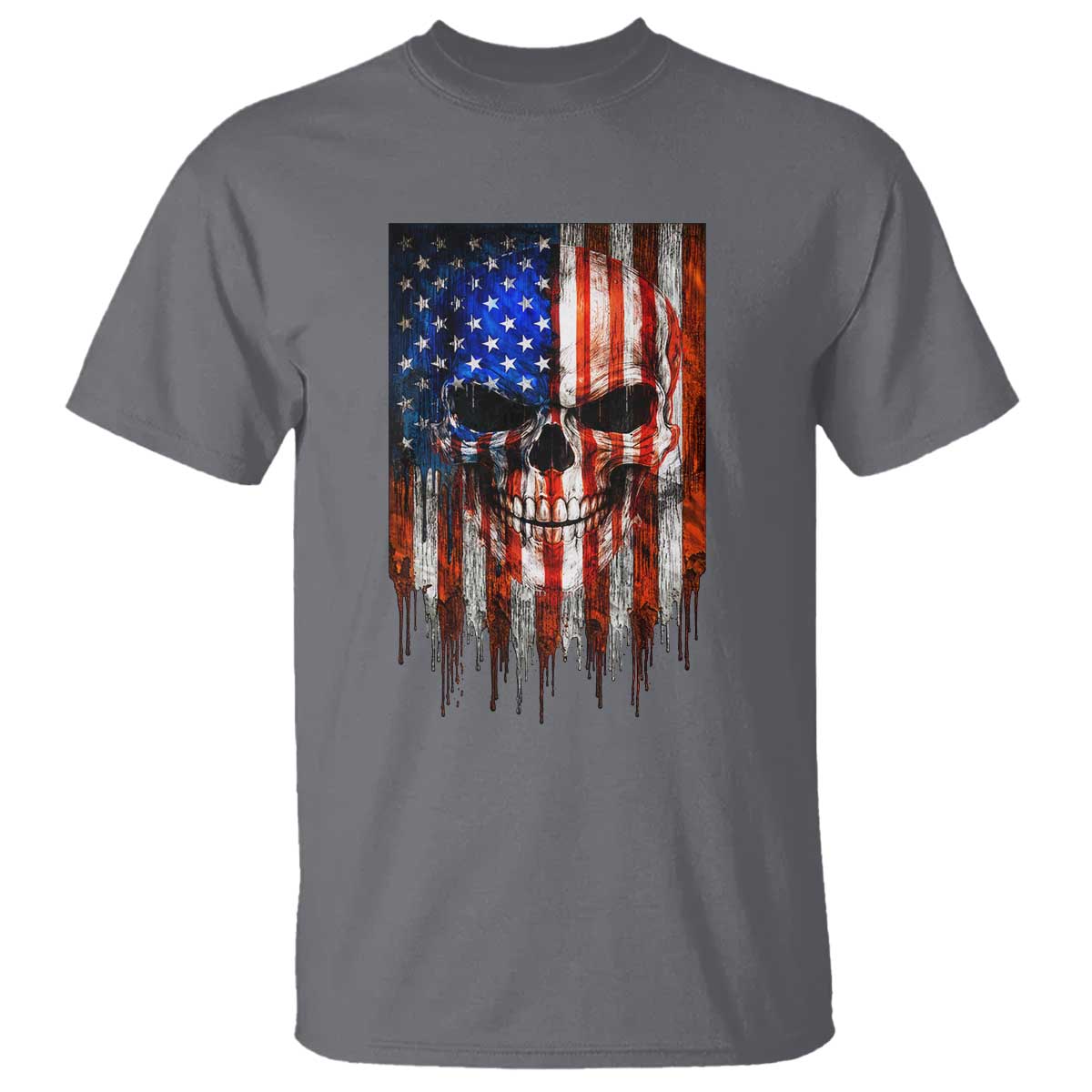 Patriotic Skull American Flag USA Pride T Shirt