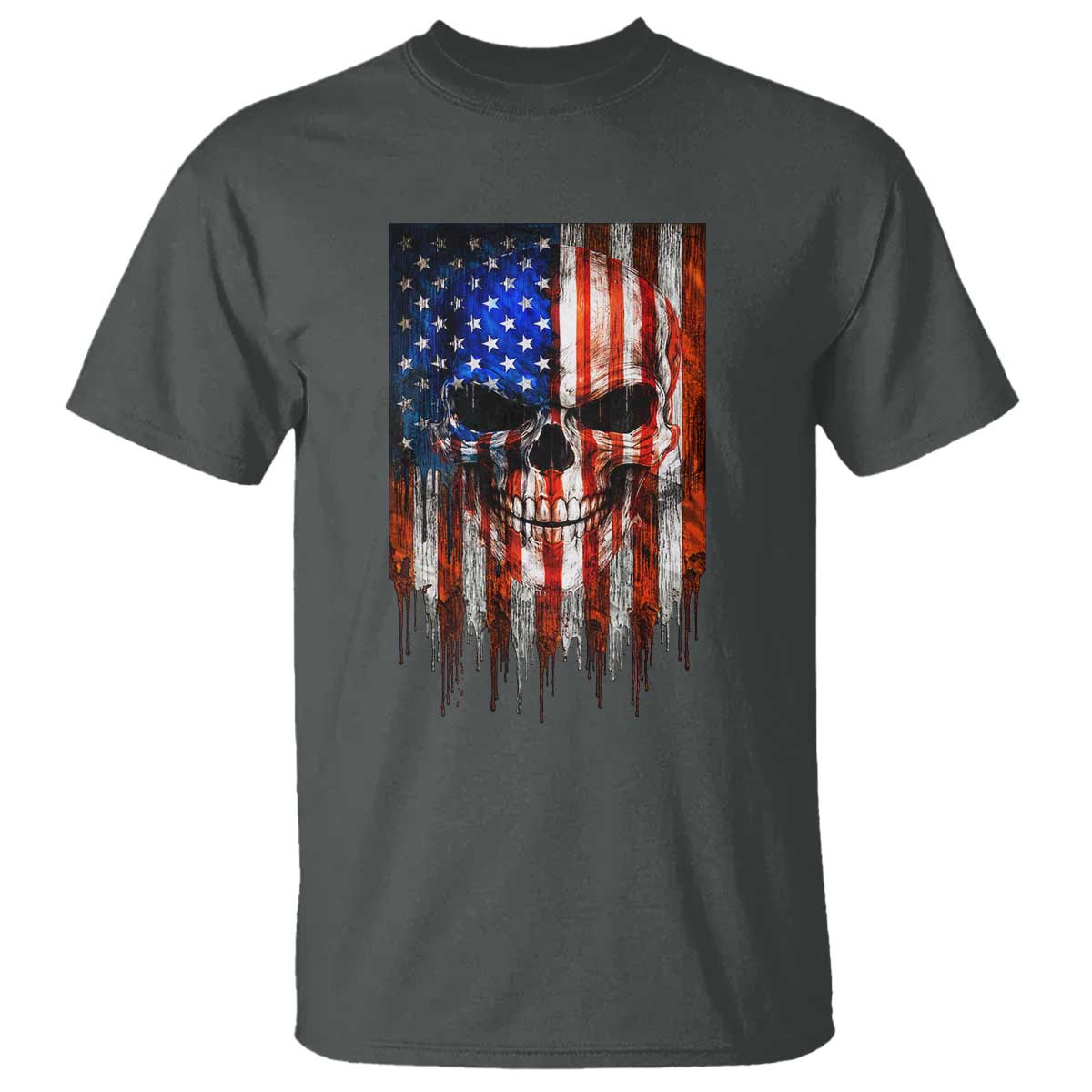 Patriotic Skull American Flag USA Pride T Shirt