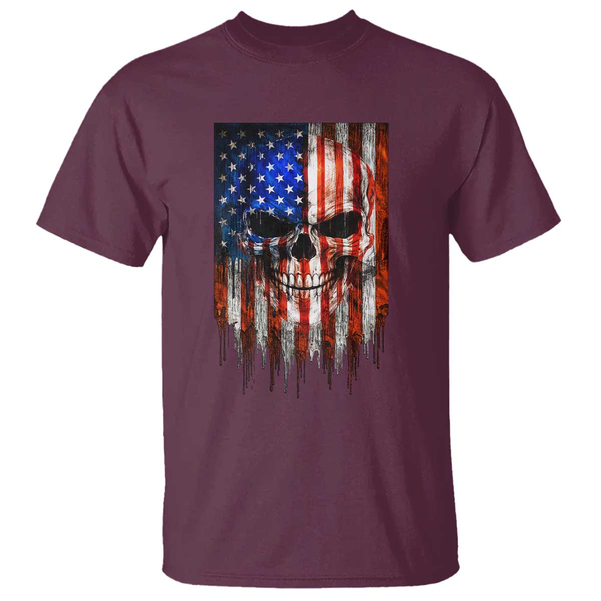 Patriotic Skull American Flag USA Pride T Shirt
