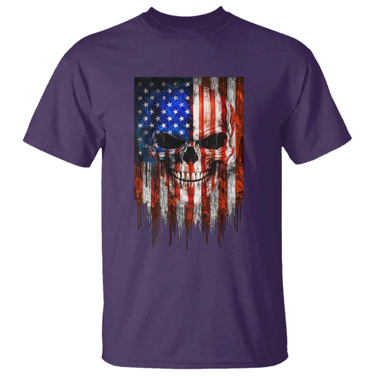 Patriotic Skull American Flag USA Pride T Shirt