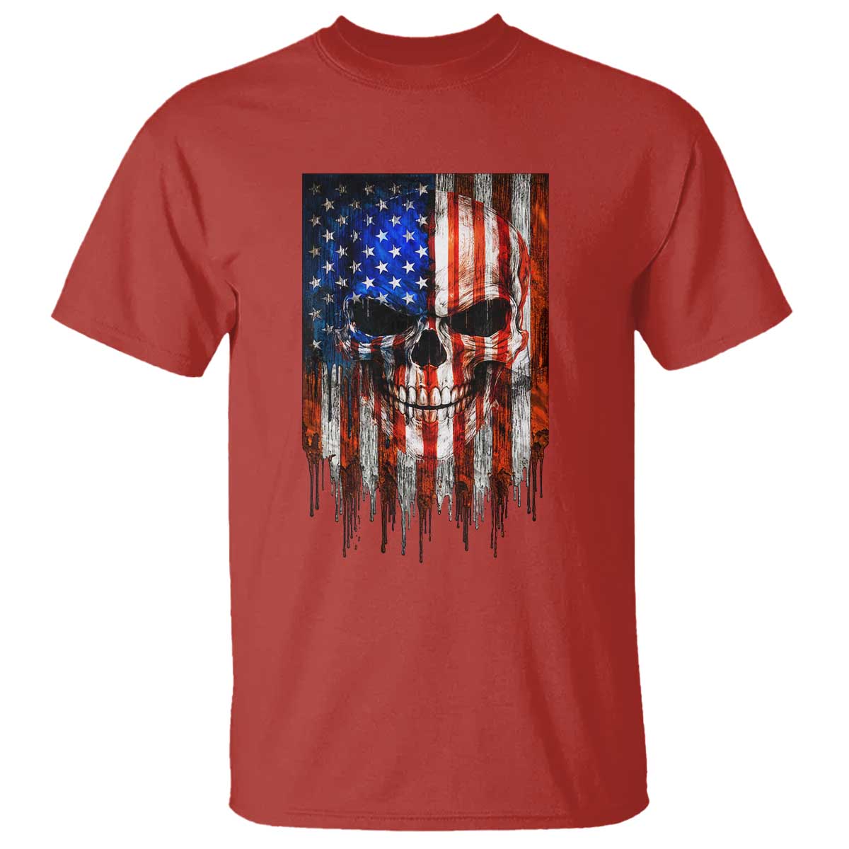 Patriotic Skull American Flag USA Pride T Shirt