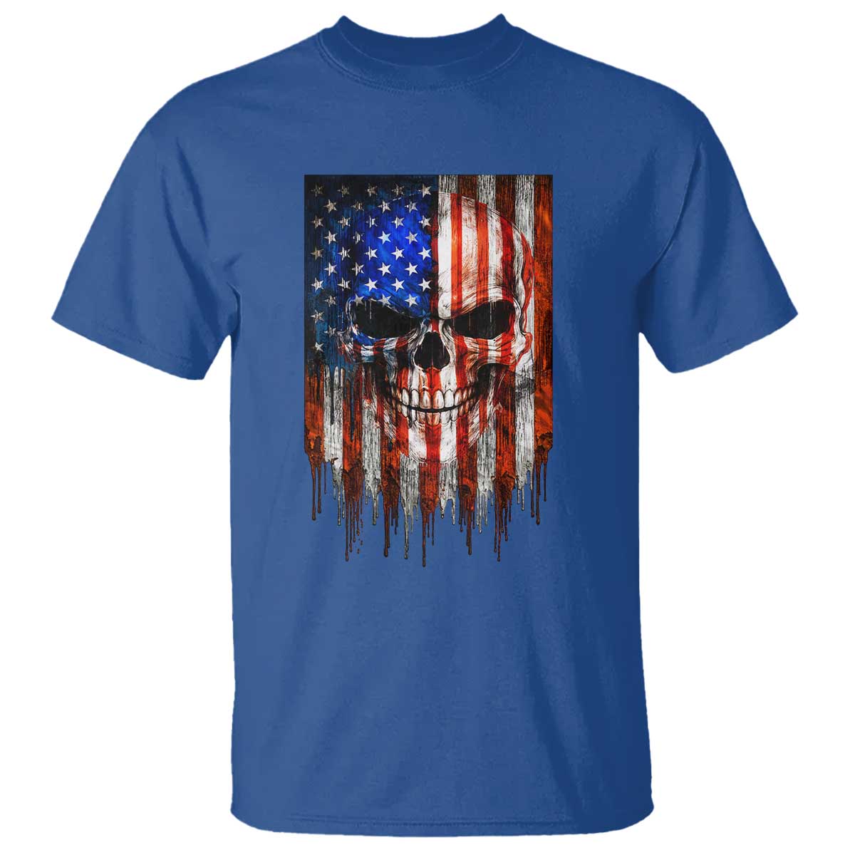 Patriotic Skull American Flag USA Pride T Shirt