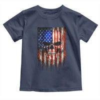 Patriotic Skull American Flag USA Pride Toddler T Shirt