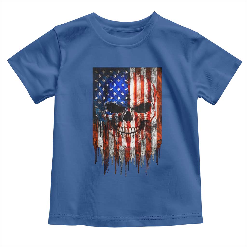 Patriotic Skull American Flag USA Pride Toddler T Shirt