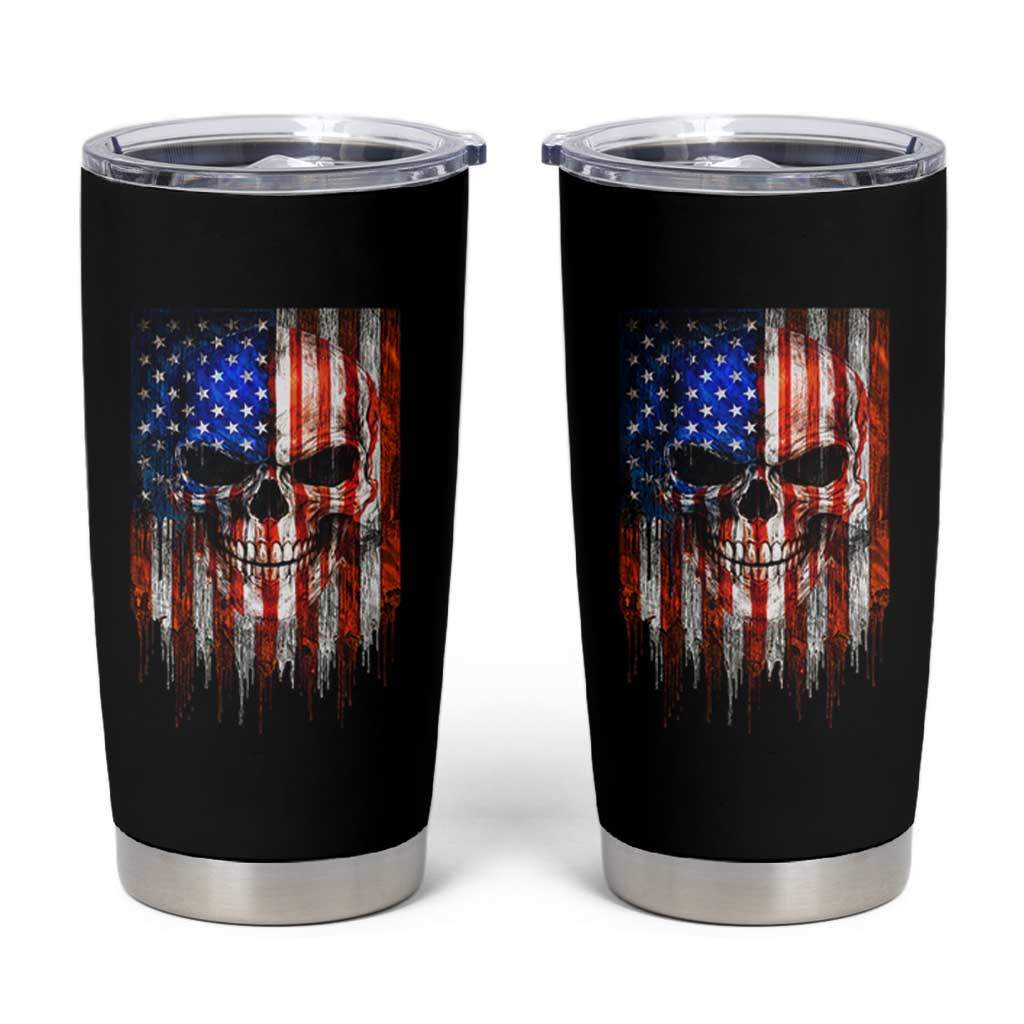 Patriotic Skull American Flag USA Pride Tumbler Cup