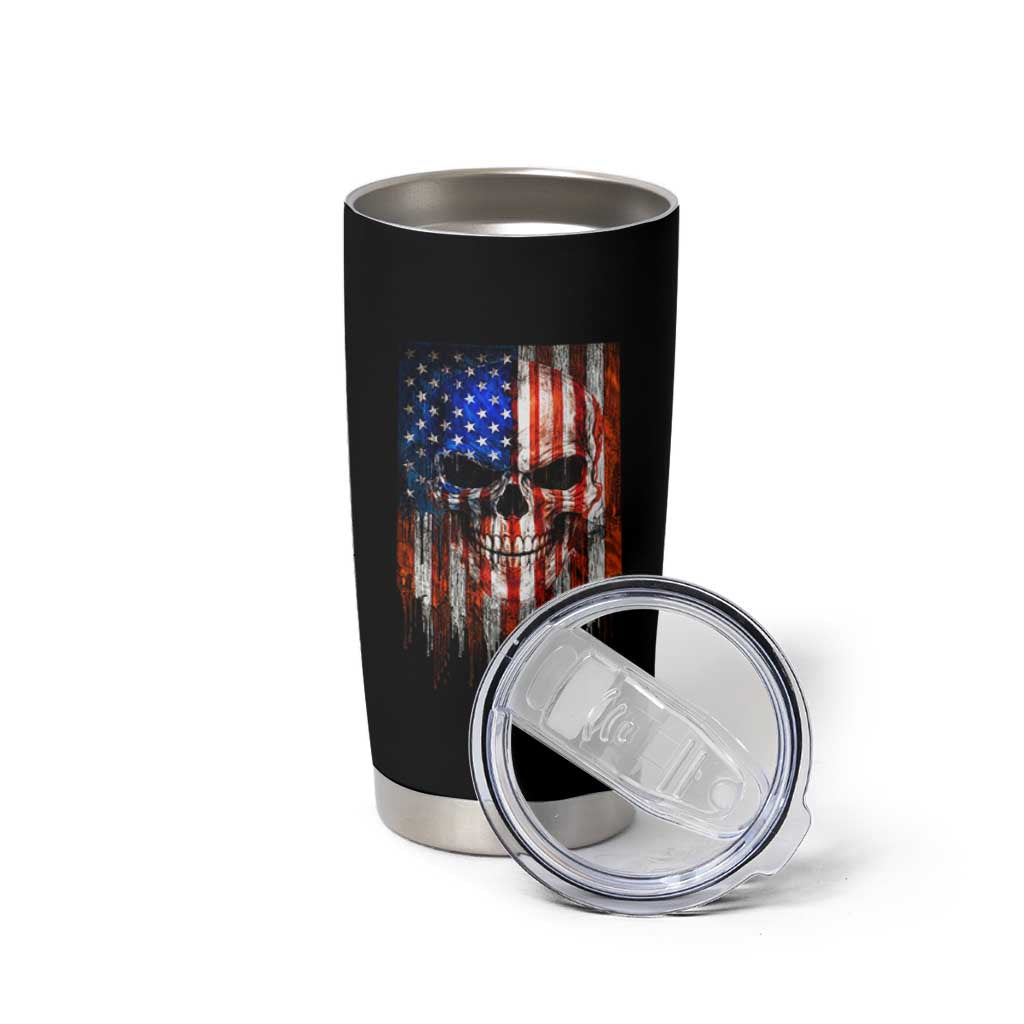 Patriotic Skull American Flag USA Pride Tumbler Cup