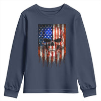 Patriotic Skull American Flag USA Pride Youth Sweatshirt